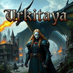 A captivating portrait of a book titled 'Urkitaya,' prominently displaying the title in a stunning Gothic font that adds an air of mystery