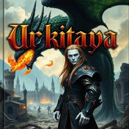 A captivating portrait of a book titled 'Urkitaya,' prominently displaying the title in a stunning Gothic font that adds an air of mystery