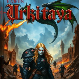 A stunning portrait of a book titled 'Urkitaya', prominently featuring the title in an intricate Gothic font that adds a dramatic and enchanting touch