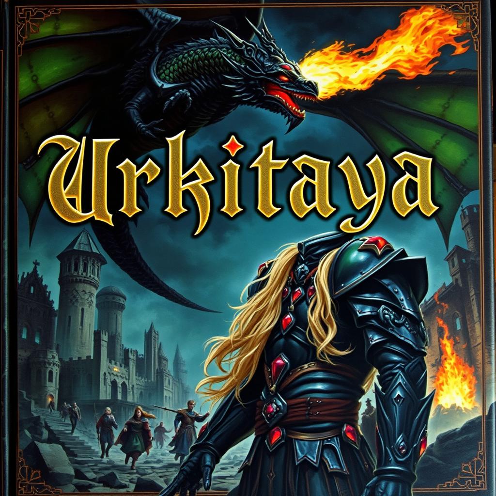 A stunning portrait of a book titled 'Urkitaya', prominently featuring the title in an intricate Gothic font that adds a dramatic and enchanting touch