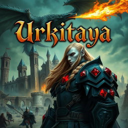 A stunning portrait of a book titled 'Urkitaya', prominently featuring the title in an intricate Gothic font that adds a dramatic and enchanting touch
