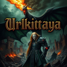 A striking portrait of a book titled 'Urkitaya', prominently showcasing the title in an elaborate Gothic font that captures attention
