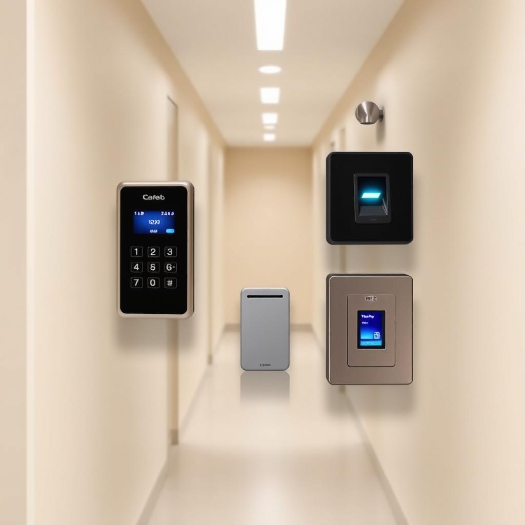 A minimalist access control system featuring sleek, modern design elements