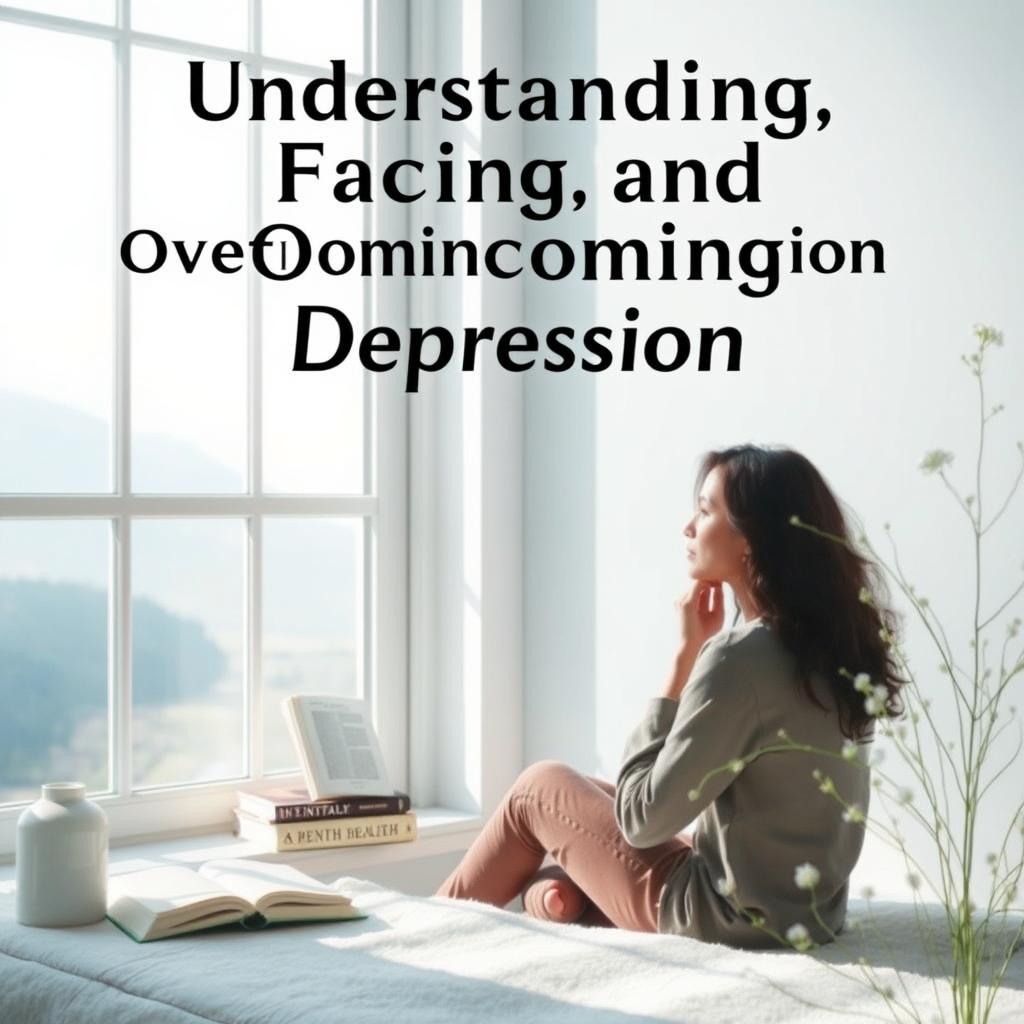A serene and thoughtful atmosphere representing the theme 'Understanding, Facing, and Overcoming Depression'