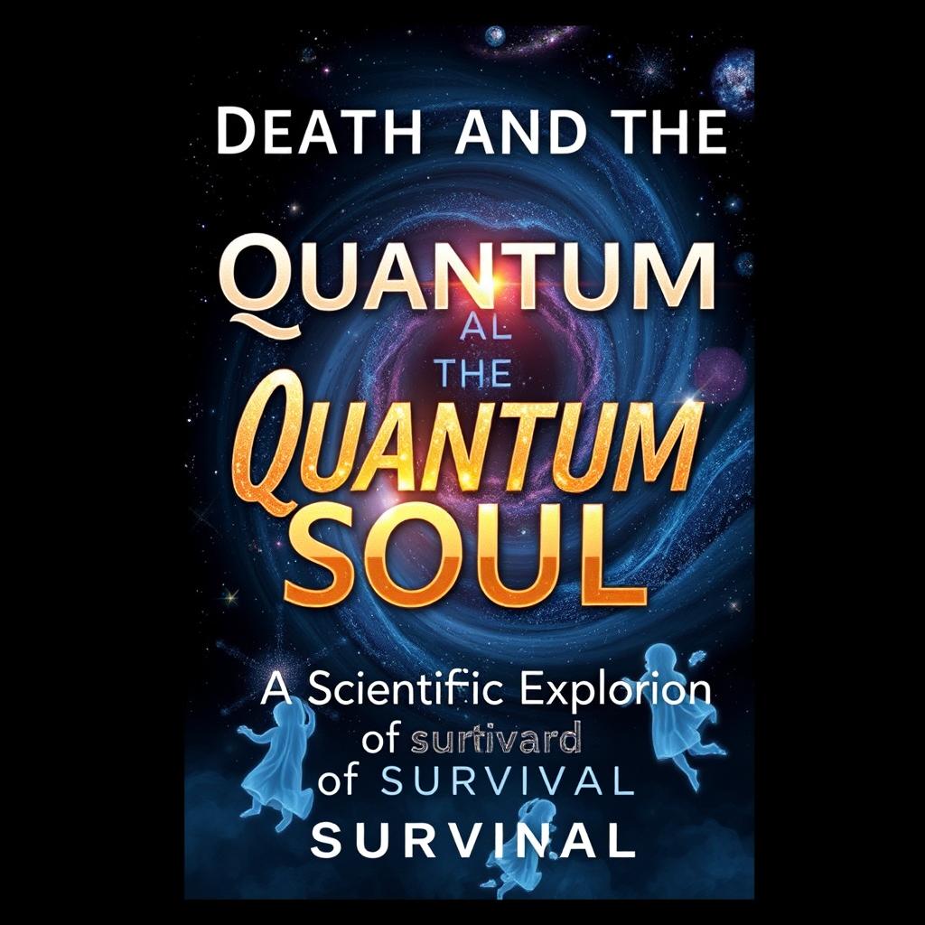 An evocative and striking book cover design for 'Death and the Quantum Soul: A Scientific Exploration of Survival'