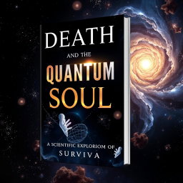 An evocative and striking book cover design for 'Death and the Quantum Soul: A Scientific Exploration of Survival'