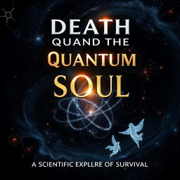 An evocative and striking book cover design for 'Death and the Quantum Soul: A Scientific Exploration of Survival'