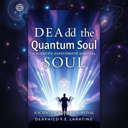 An intriguing and visually stunning book cover design for 'Death and the Quantum Soul: A Scientific Exploration of Survival'