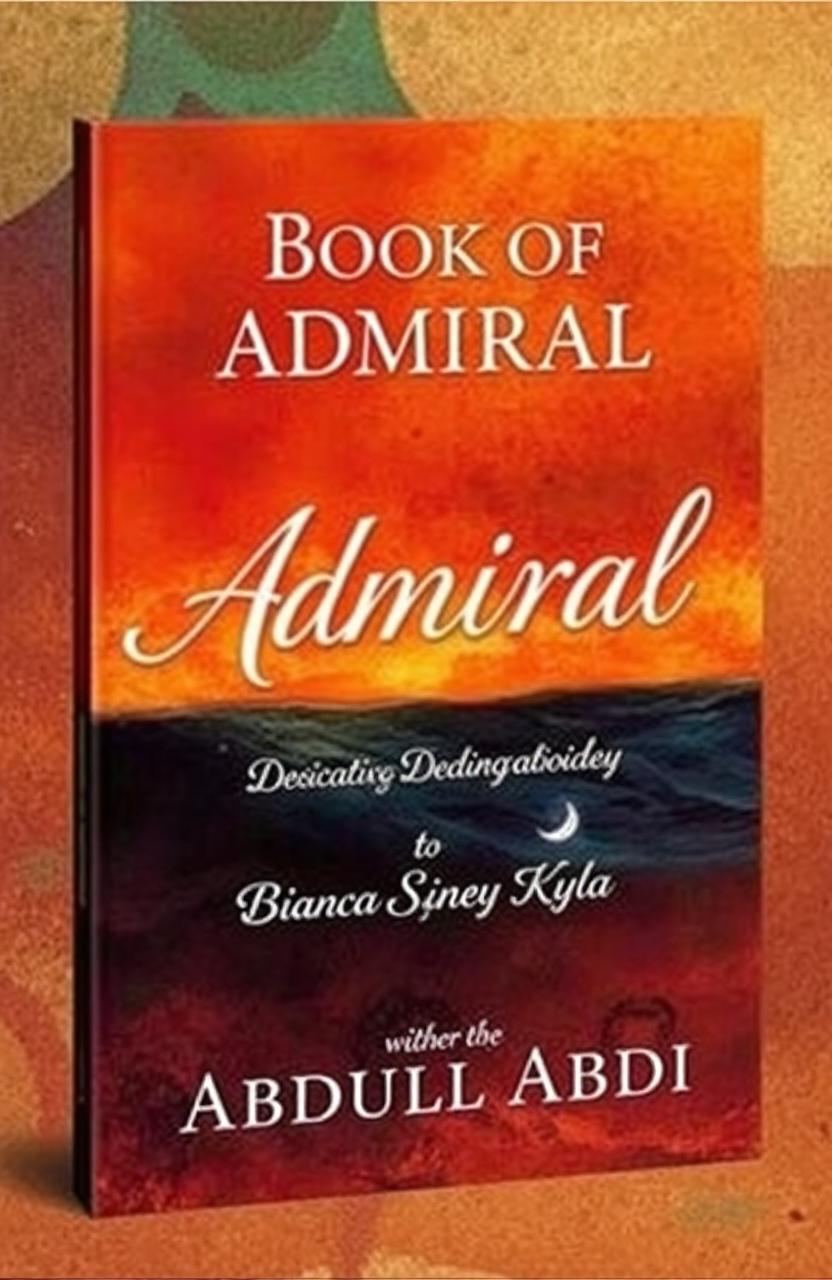 An artistic book cover featuring the title "Book of Admiral" prominently displayed at the top, with a rich, textured background that suggests an air of adventure and depth without depicting a ship or ocean