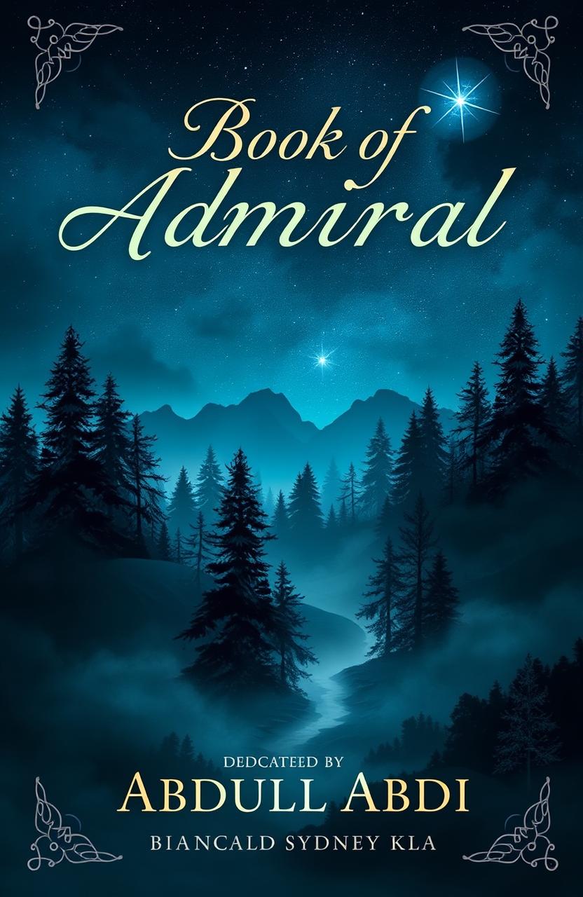 A striking book cover for 'Book of Admiral' dedicated to Bianca Sydney Kyla