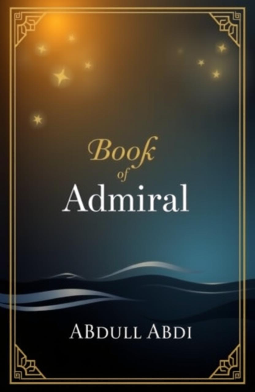 An abstract book cover design titled "Book of Admiral" with a sophisticated and modern aesthetic