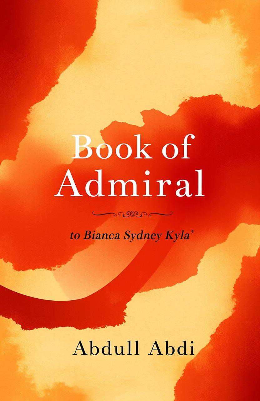A book cover design for the title 'Book of Admiral', featuring an abstract and elegant background using rich colors that evoke a sense of depth and intrigue, but avoiding any nautical themes