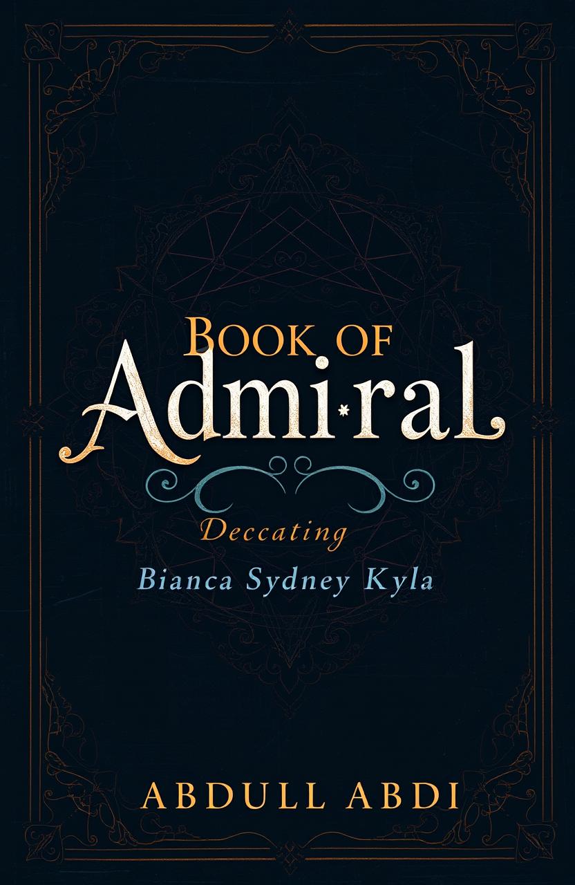 A mysterious book cover for 'Book of Admiral', featuring an intricate, abstract design that evokes a sense of adventure and intrigue