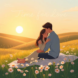 A beautifully serene and romantic illustration inspired by the poem 'Time for Love' by André Ribeiro