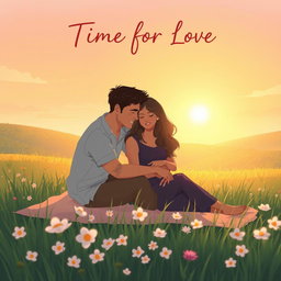 A beautifully serene and romantic illustration inspired by the poem 'Time for Love' by André Ribeiro