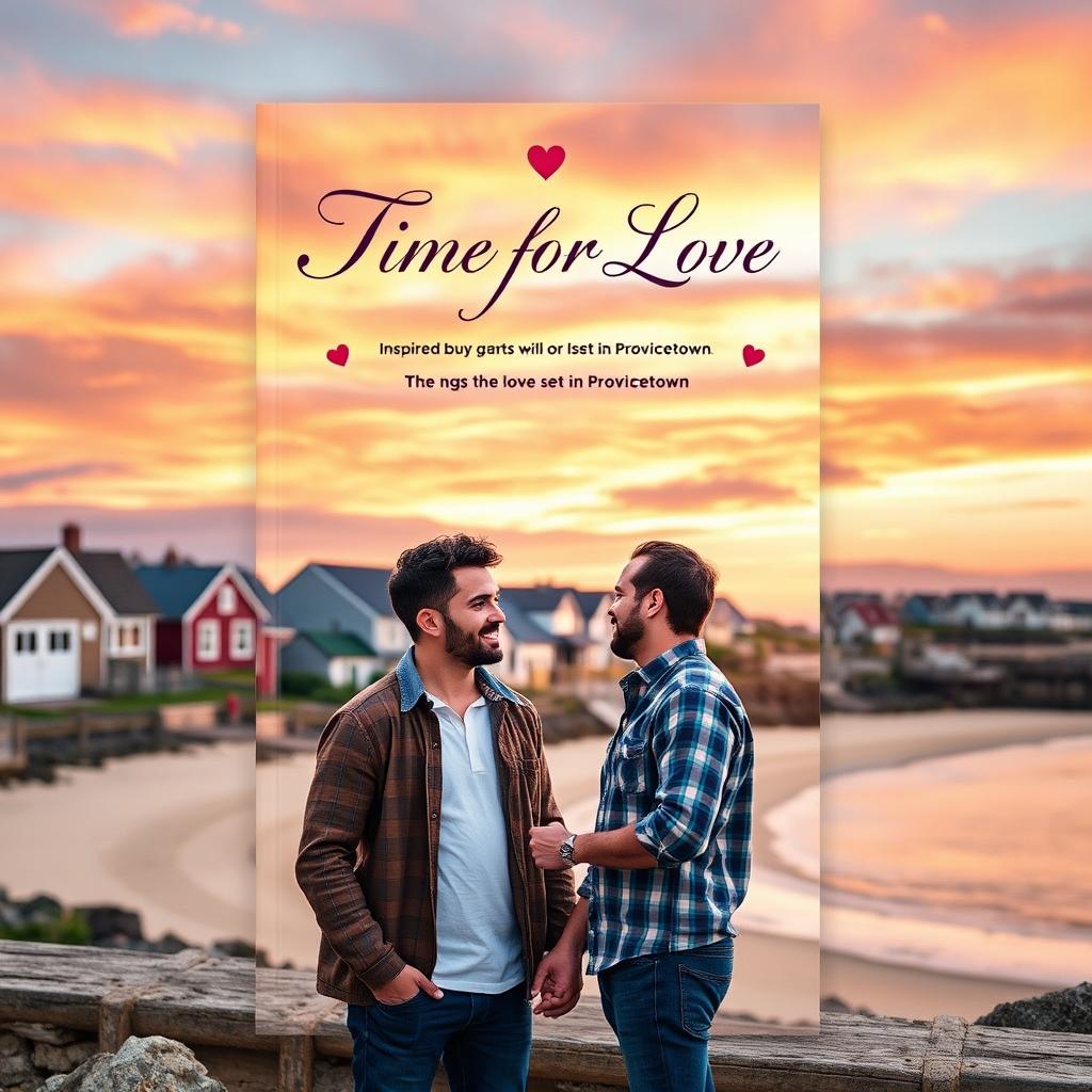 An eye-catching book cover design inspired by the poem 'Time for Love' set in Provincetown