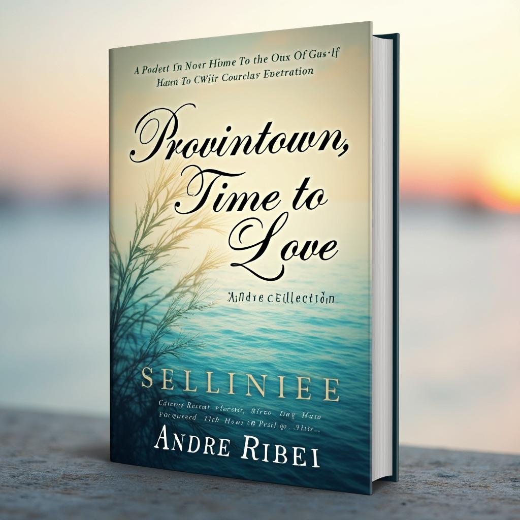A sophisticated book cover design for the poetry collection titled "Provincetown, Time for Love" by author Andre Ribeiro