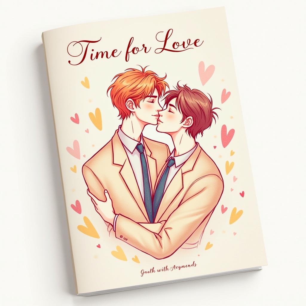 A vibrant and elegant book cover design titled 'Time for Love'