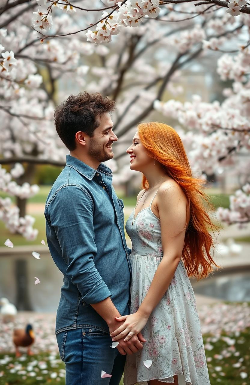 A heartwarming scene depicting a couple reuniting after many years