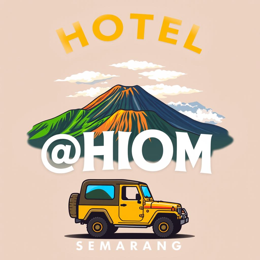 A vibrant and inviting logo design featuring the text "HOTEL @HOM SEMARANG" prominently displayed
