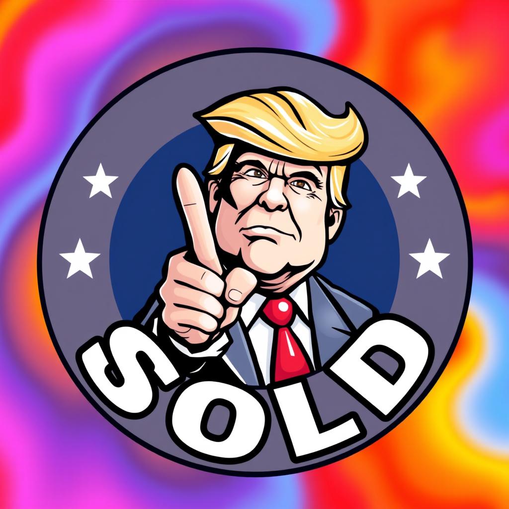 Confident Trump Caricature Logo