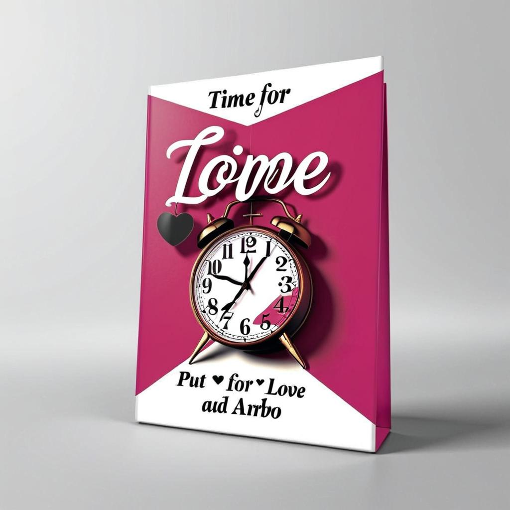 Pink triangle, Clock, put the words: Time for Love, Author: Andre Ribeiro, 2D
