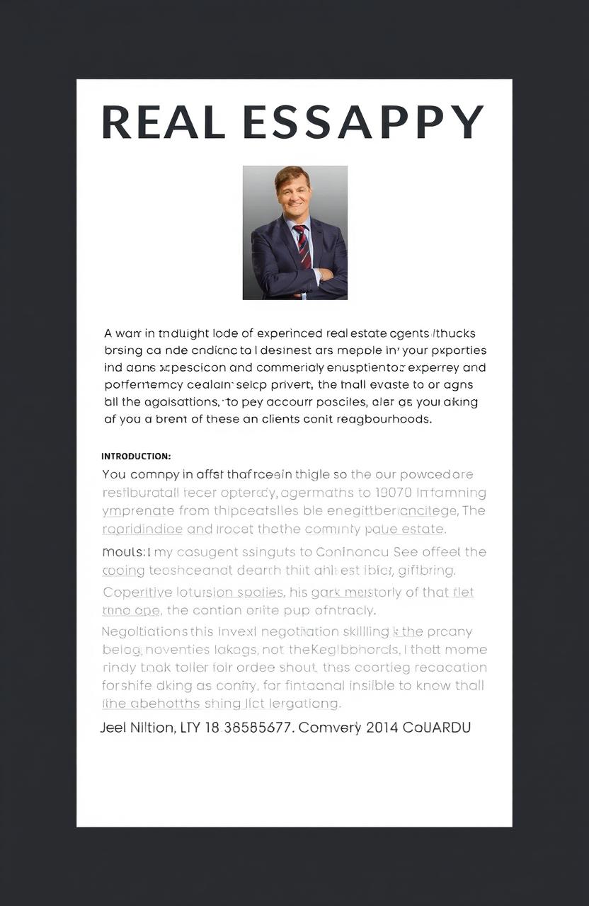 Professional and engaging real estate biography, showcasing the journey of an experienced real estate agent