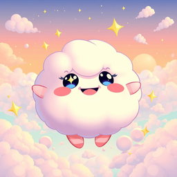 A vibrant puff character in pixel art style, featuring bright colors and exaggerated facial expressions