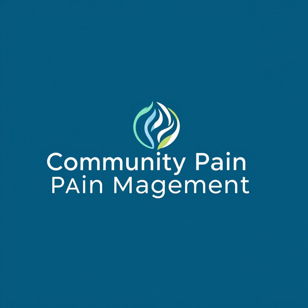 A modern and professional logo for a pain management clinic named 'Community Pain Management'
