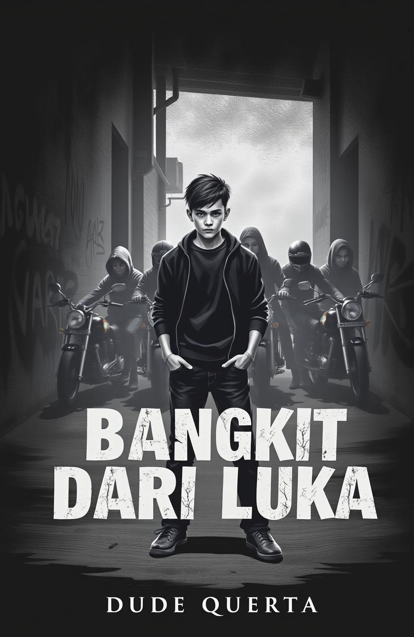 A book cover for 'BANGKIT DARI LUKA', depicting the story of a high school teenager rising from bullying