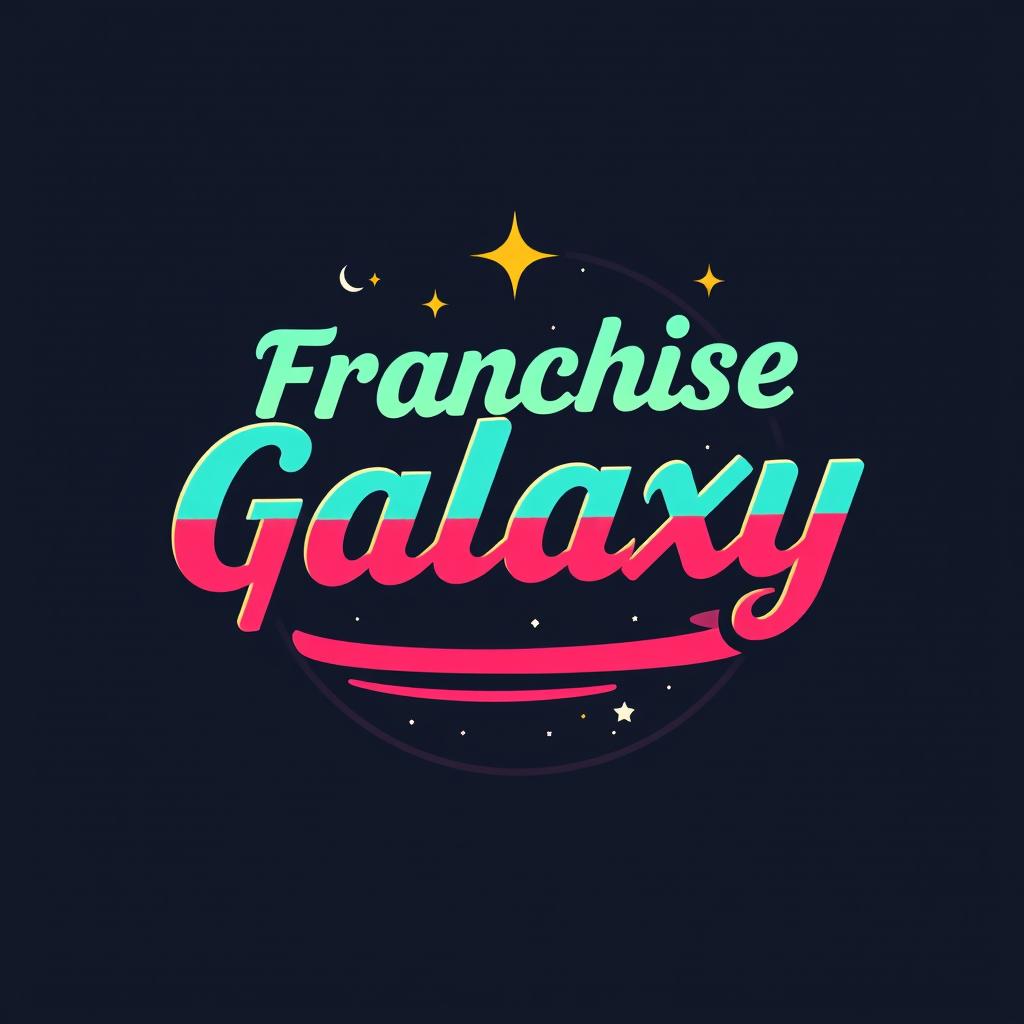 A distinct retro-looking logo for a business named 'Franchise Galaxy'