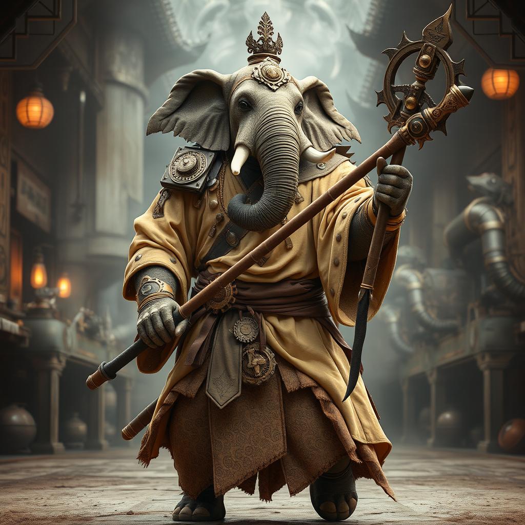 Steampunk Loxodon Monk | Master of the Kensei Way