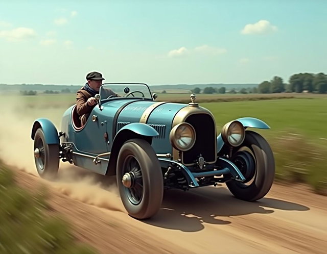 1930s Rally Car on the Move