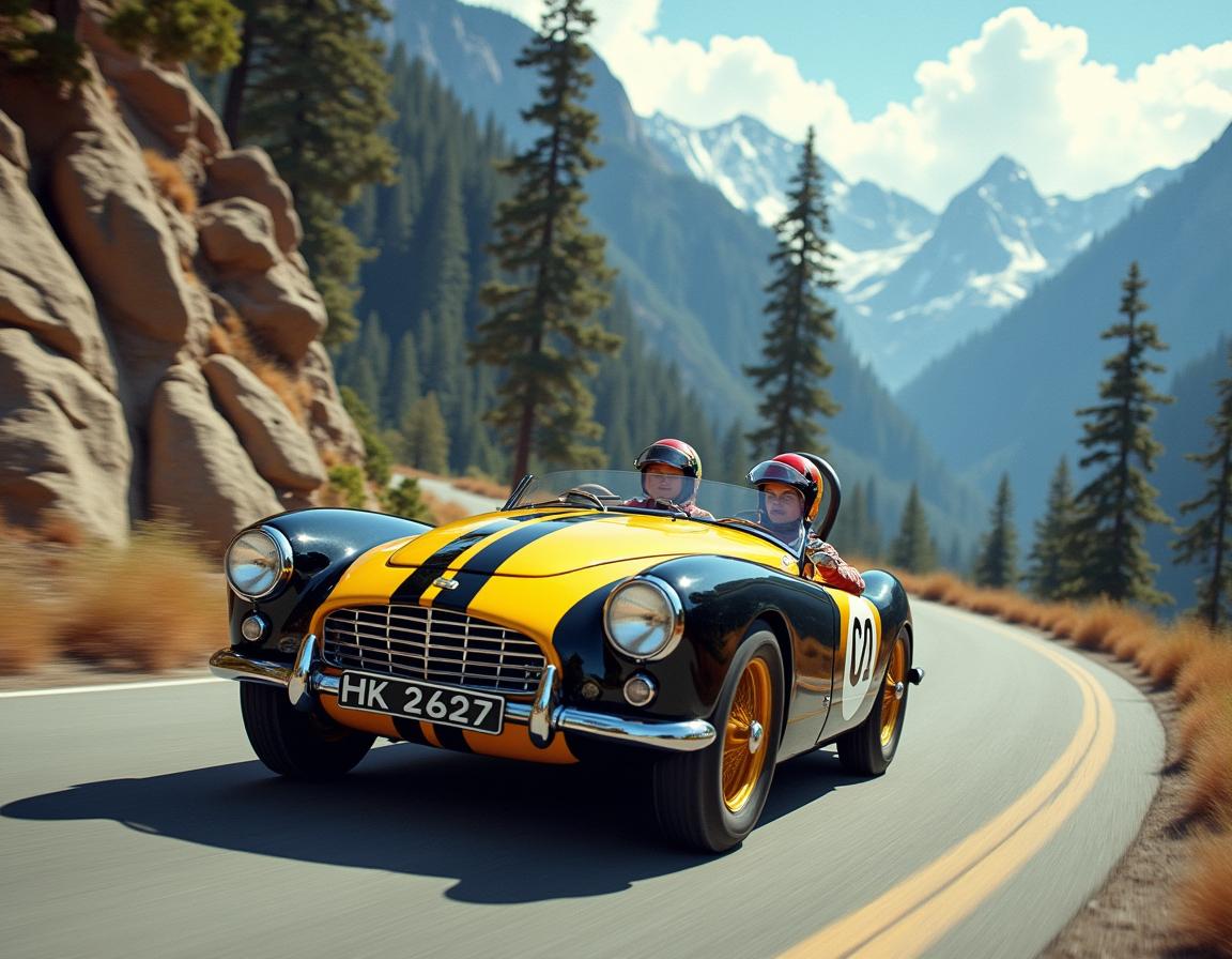 Classic 1950s Rally Car: Thrill of the Mountain