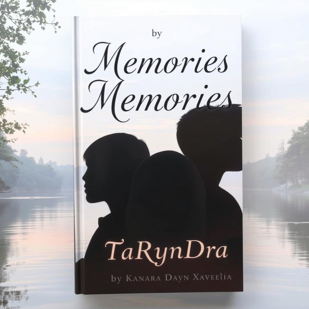 An enchanting book cover featuring a serene river background, capturing the peaceful essence of nature