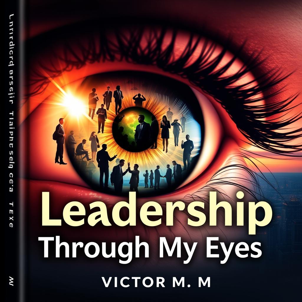 An imaginative and captivating book cover for 'Leadership Through My Eyes' by Victor M