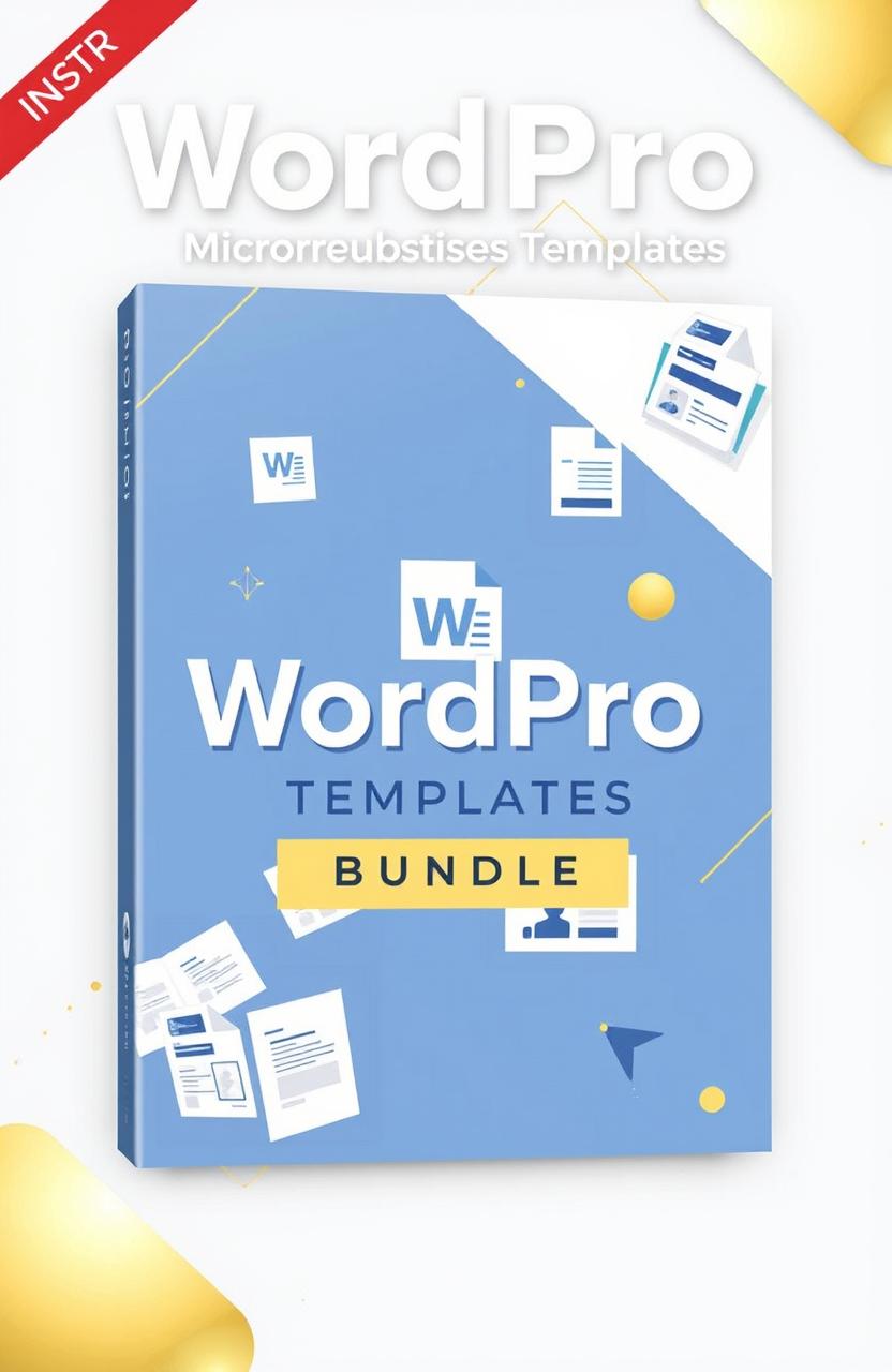 A professional and creative cover image for a digital product called 'WordPro Templates Bundle'
