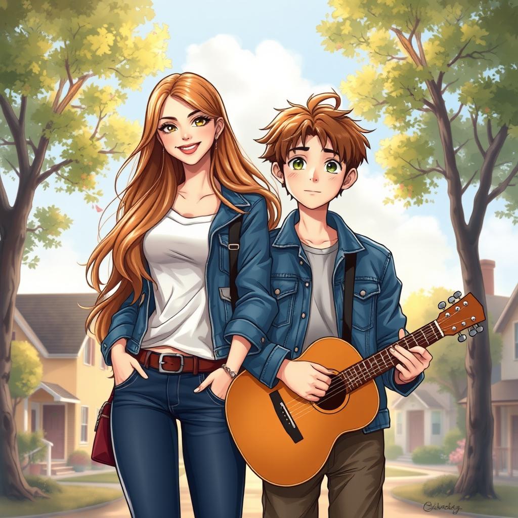 A realistic book cover illustration depicting a teenage love story