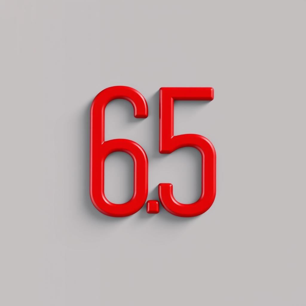A bold red number 6