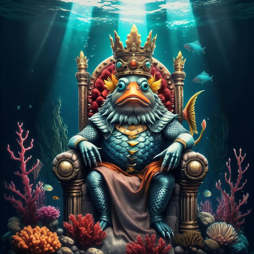 Majestic Underwater Throne: A Mythical Realm
