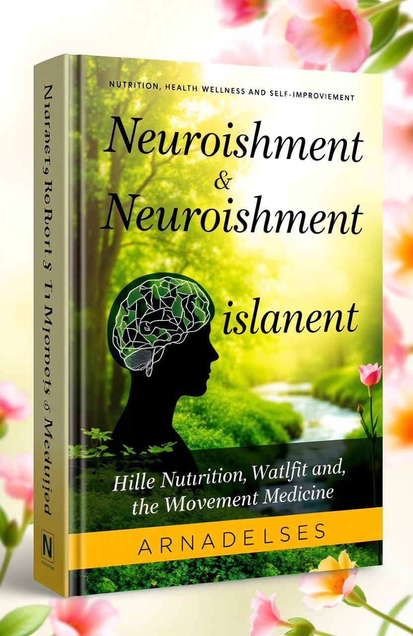 A captivating book cover for the health, wellness, and self-improvement genre, titled 'Neuroishment: Mindset & Movement is Medicine'