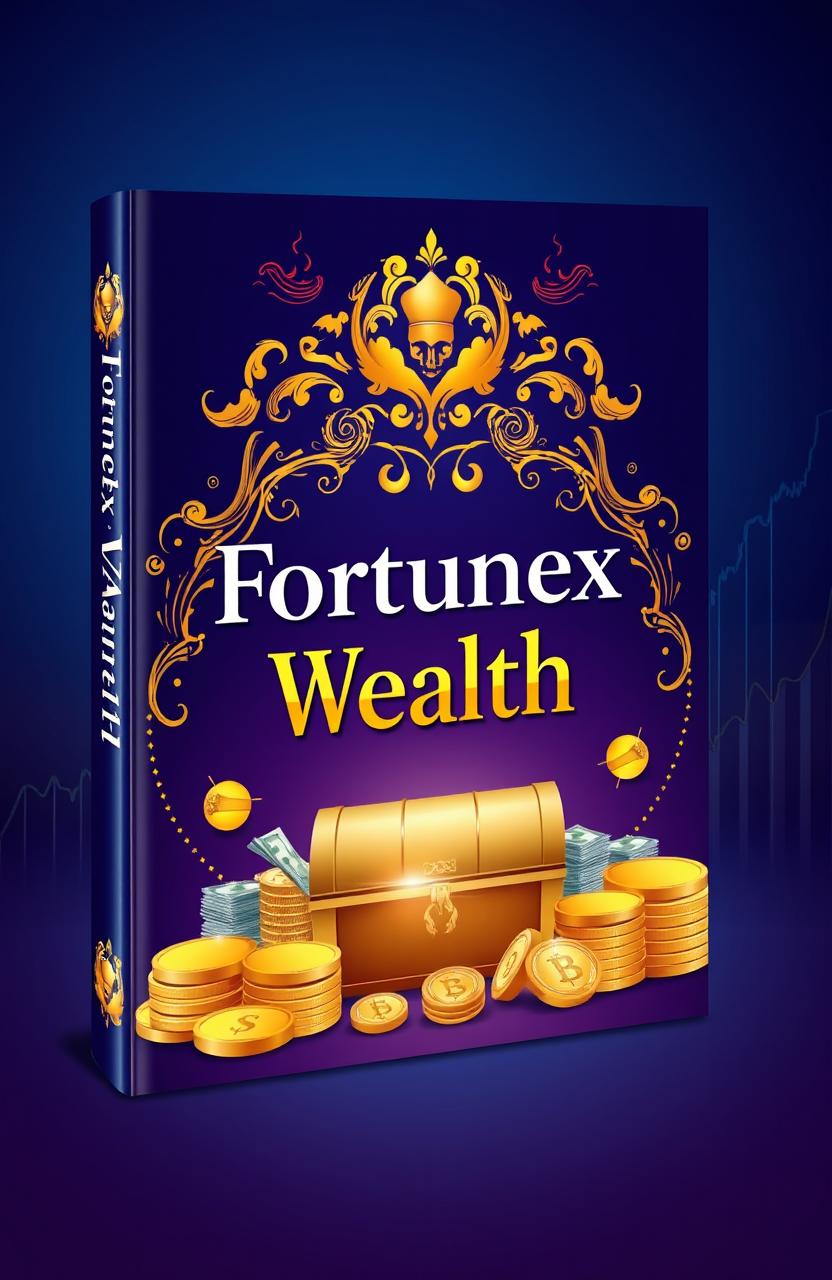 A captivating book cover design for a title called "Fortunex Wealth"