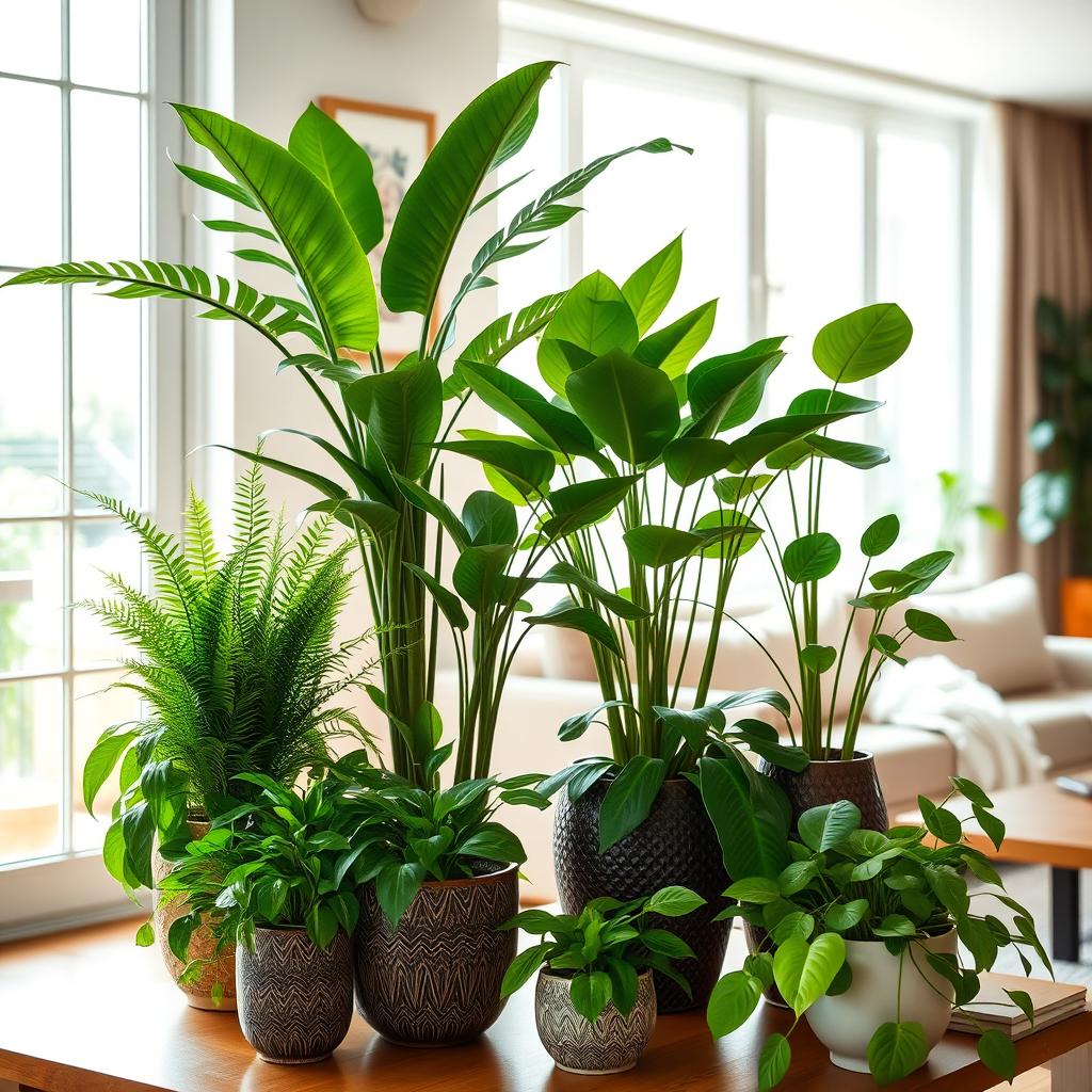Indoor Plant Paradise: Lush Greenery in a Cozy Living Room