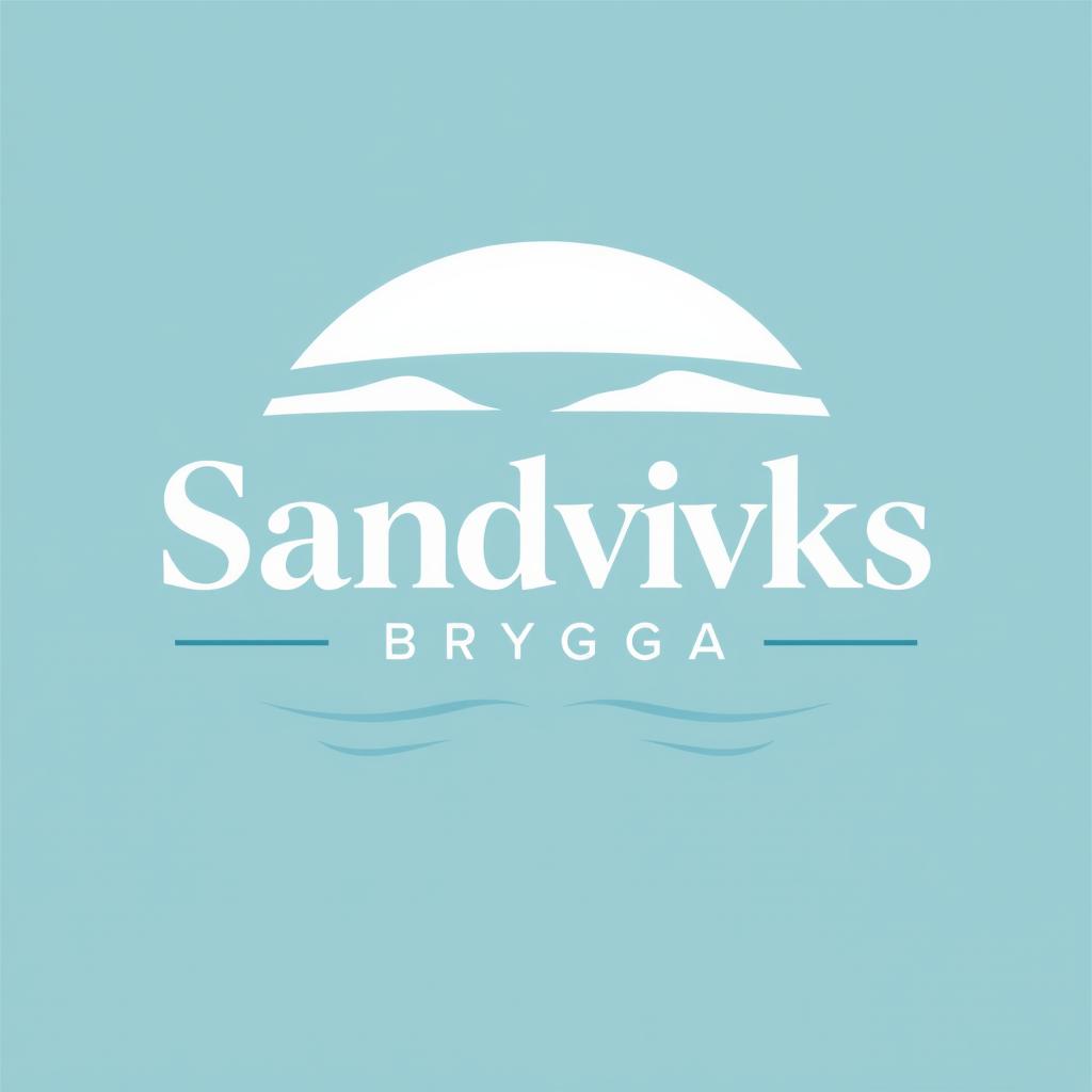 A logo for 'Sandviks Brygga', a summer restaurant located on a pier by the sea