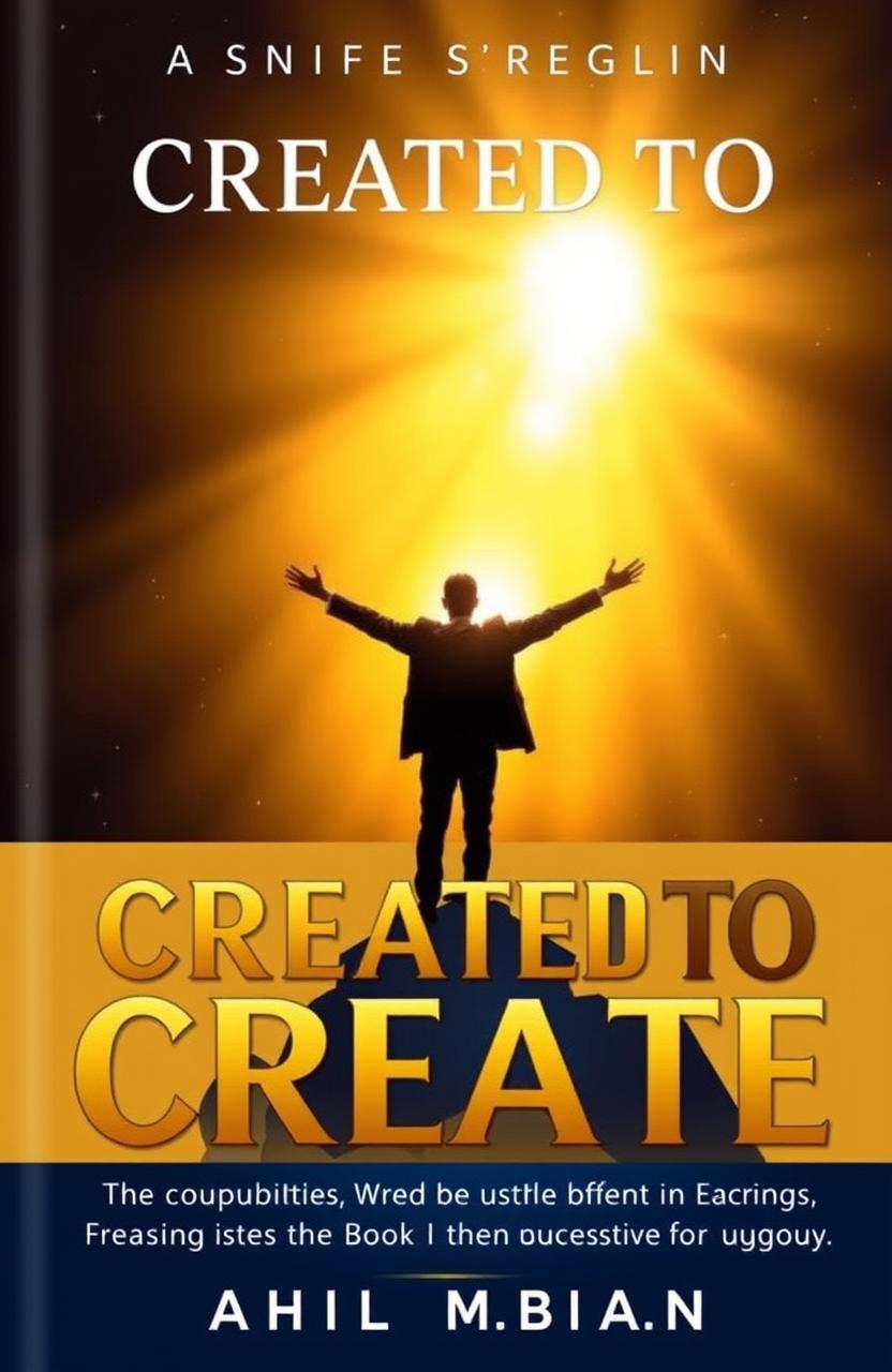A powerful and inspiring book cover for a motivational and spiritual book titled 'Created to Create: Aligning Thought, Word, Spirit, and Action for Success
