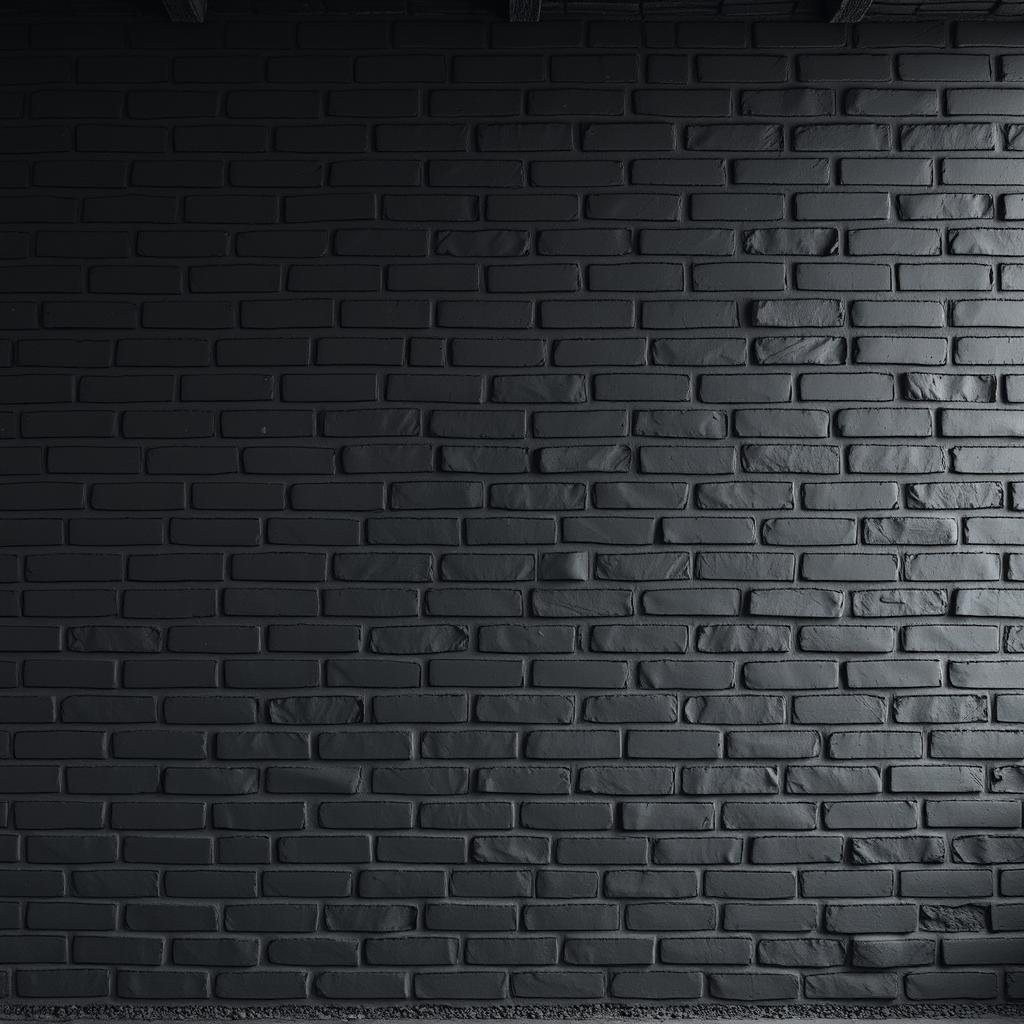 A large, blank wall made of dark grey bricks, showcasing a textured surface with an urban, industrial feel
