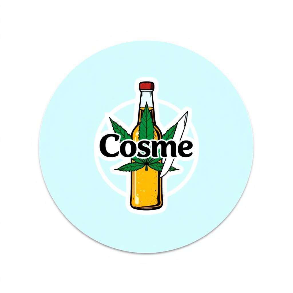 A single round sticker featuring a simple and clean design