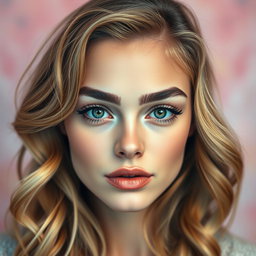 A stunning portrait of Cara Delevingne featuring her signature expressive eyes and bold eyebrows