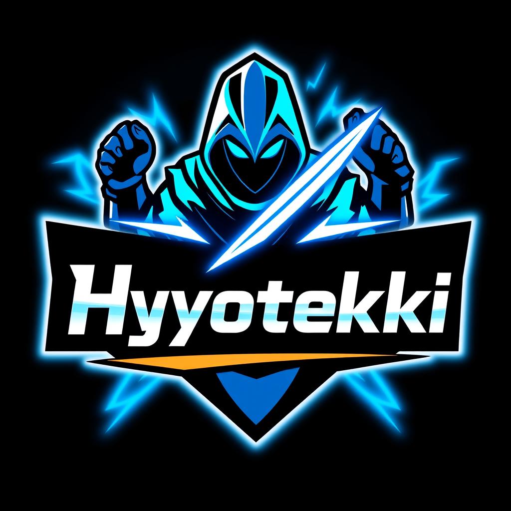 A modern and dynamic logo for a gaming channel named 'Hyotekki'