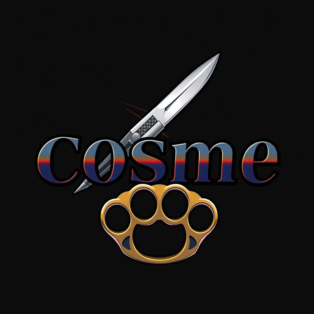 A stylized illustration featuring the word 'Cosme' prominently displayed in bold and dynamic font